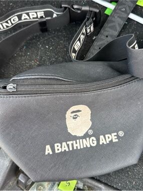 A Bathing Ape Black Logo Belt Bag